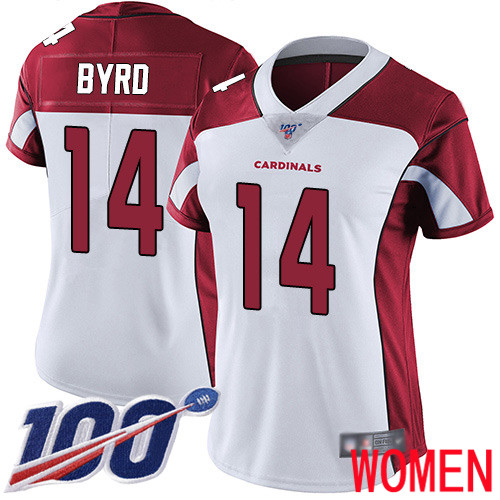 Arizona Cardinals Limited White Women Damiere Byrd Road Jersey NFL Football 14 100th Season Vapor Untouchable